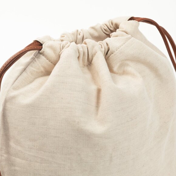 Miu Miu SS/24 Beige Canvas Logo-Embroidered Drawstring Pouch - Picture 8 of 11